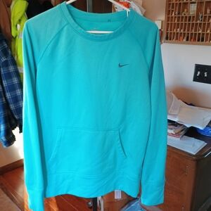 Nike Turquoise Crewneck Sweatshirt with Front Pocket